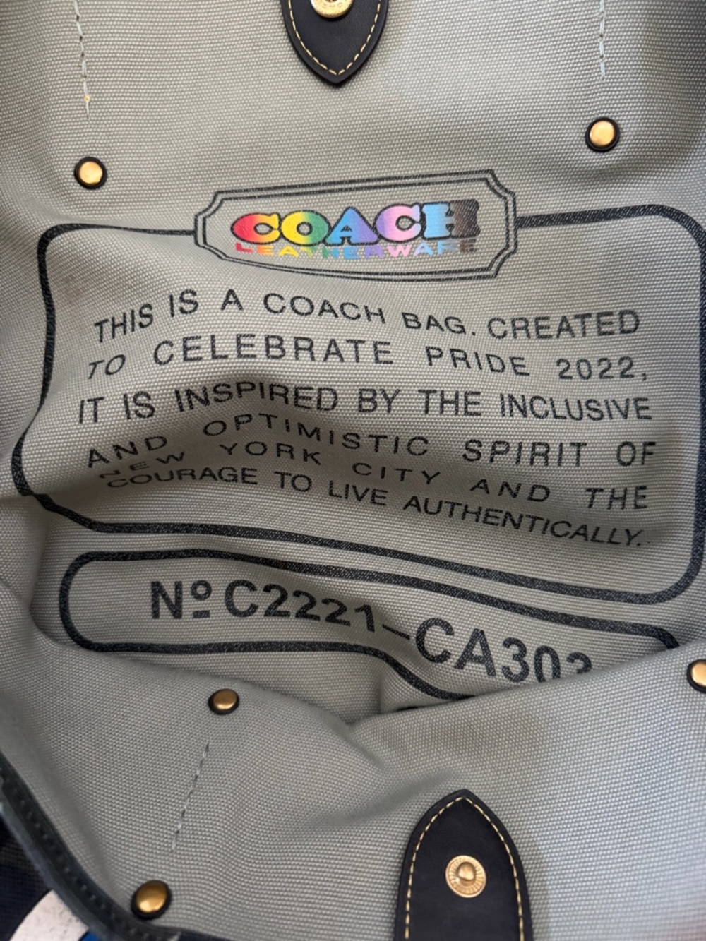 100% Recycled Canvas Tote 42 - with Camo Print and Rainbow Horse and Carriage - Picture 4 of 4